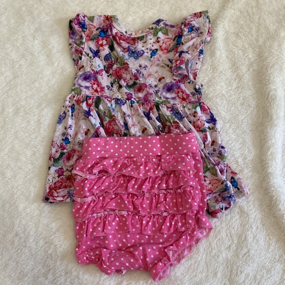 Posh Peanut Vivienne Peplum Bummie Set - 6-12m - Picture 3 of 4